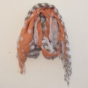 Scarf patterned polka dot dotted striped solid col